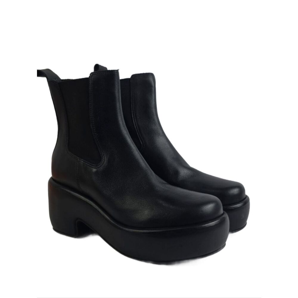 Everlane The Puffa Black Leather Platform Women's Boots‎